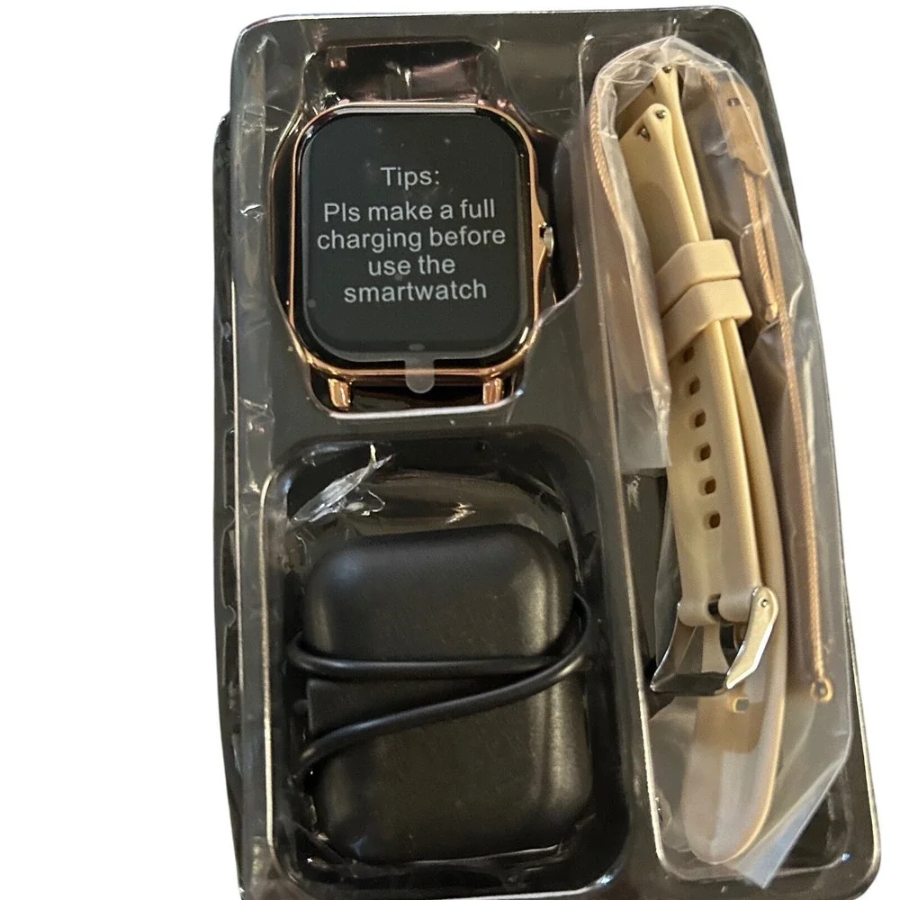 Smart Watch Fitness Tracker Activity Sleep Monitor Rose Gold Beige